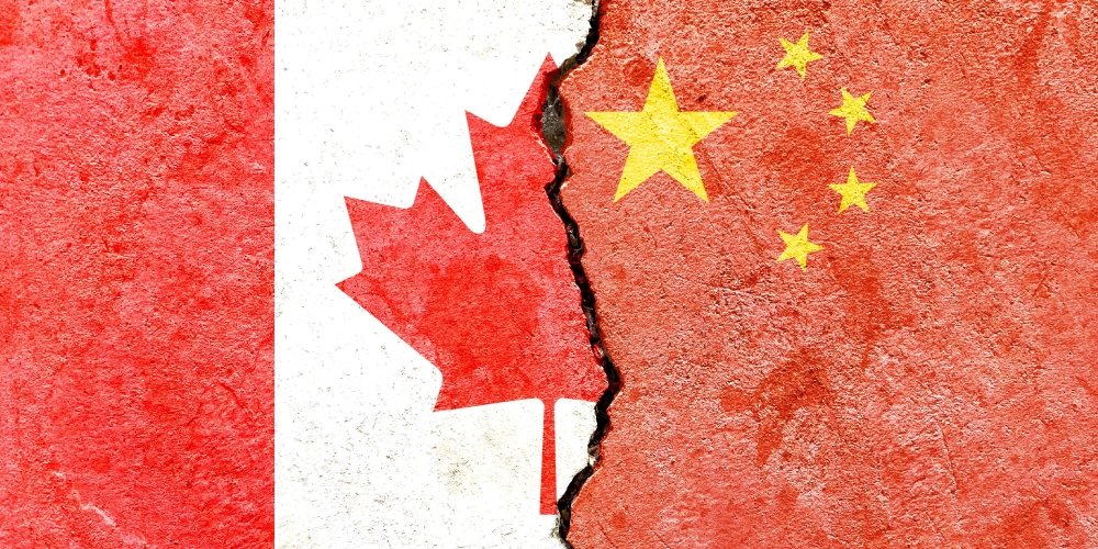 Canada/China Flag Divide