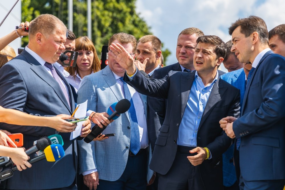 DNIPRO, UKRAINE – July 12, 2019. Arrival of the President of Ukraine Vladimir Zelensky to Dnipro.