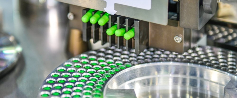 Green capsule medicine pill production line