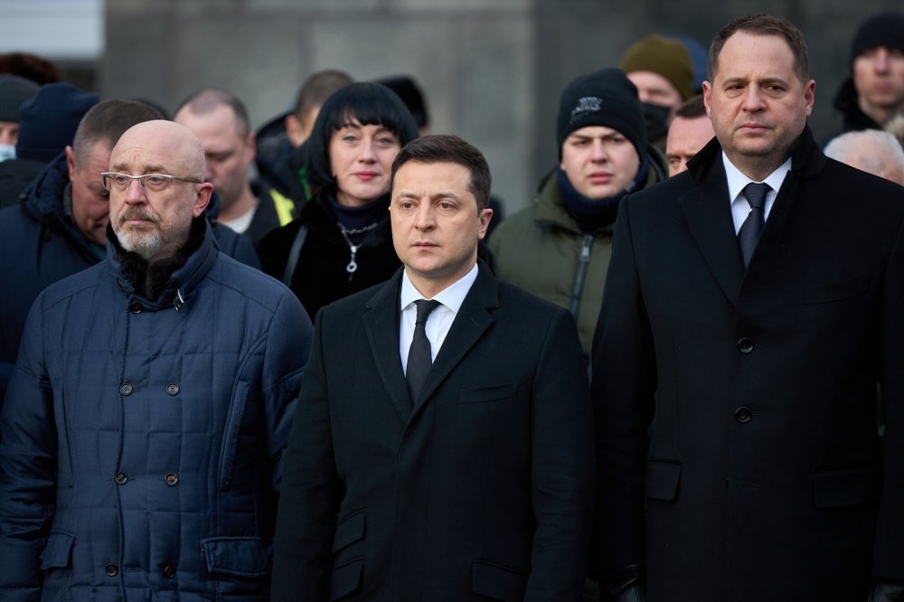 20.01.2022 Ukraine. Kyiv. President Zelensky and the Minister of Defense.