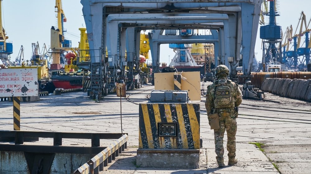 Mariupol. Ukraine. April 29, 2022. The port of Mariupol is under the control of the Russian army.