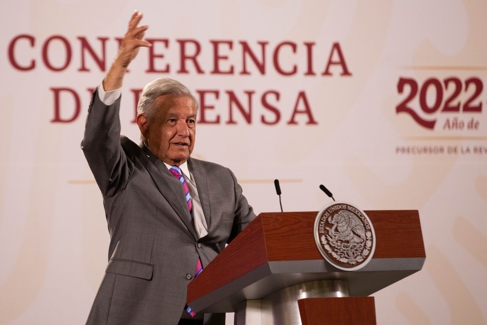 Mexico City, Mexico September 21 2022. Andres Manuel Lopez Obrador, president of Mexico in his morning conference at the national palace