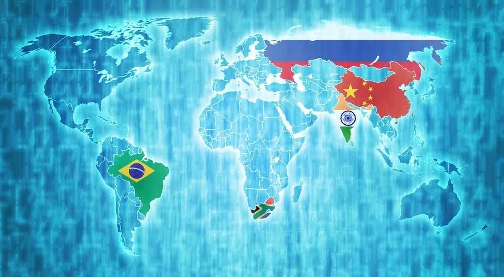 BRICS countries highlighted on map