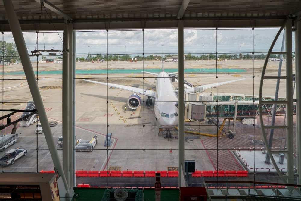 Aeroflot plane on the tarmac at the Phuket International Airport