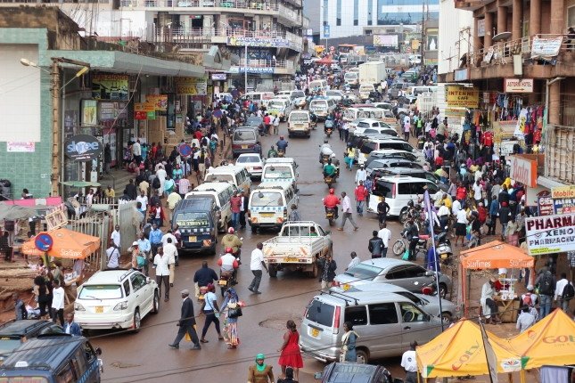 Busy downtown Kampala, Uganda