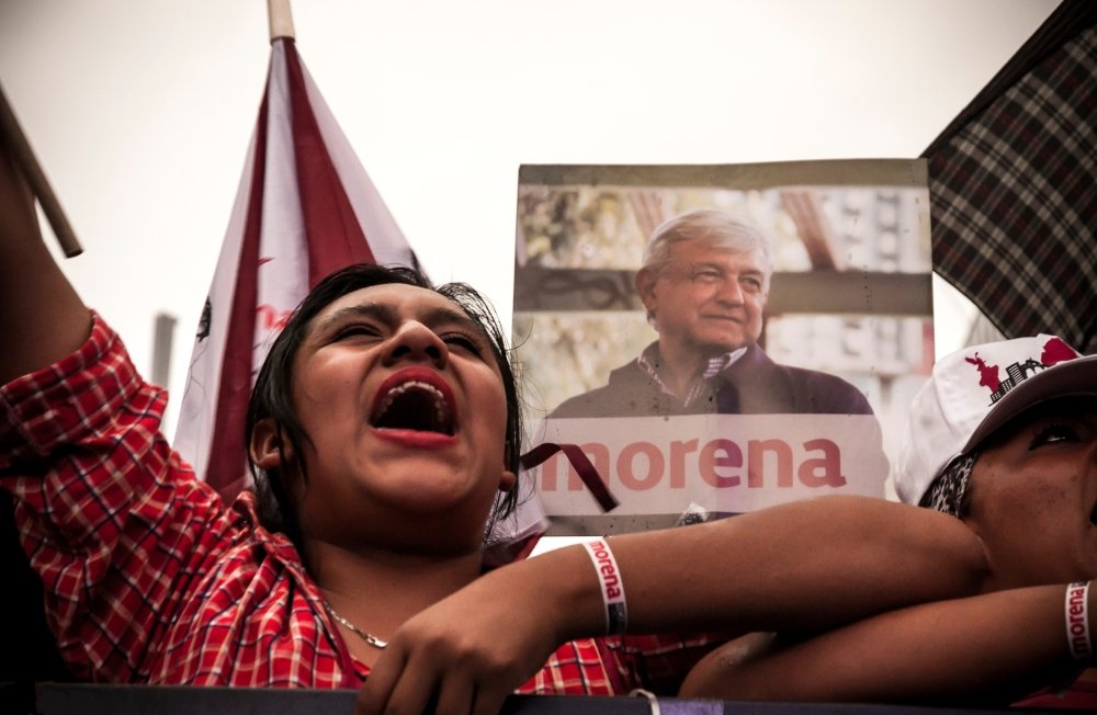 AMLO supporter at a rally