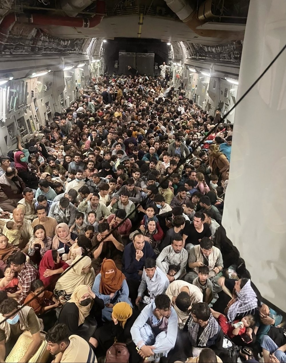 Afghan Refugees in Plane
