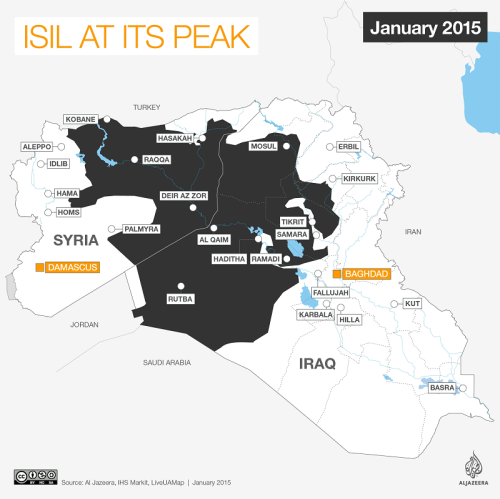 ISIS territory map 2015