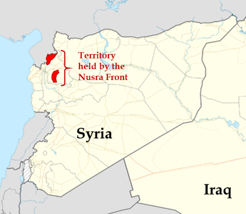 Territory held by Nursa Front in Syria