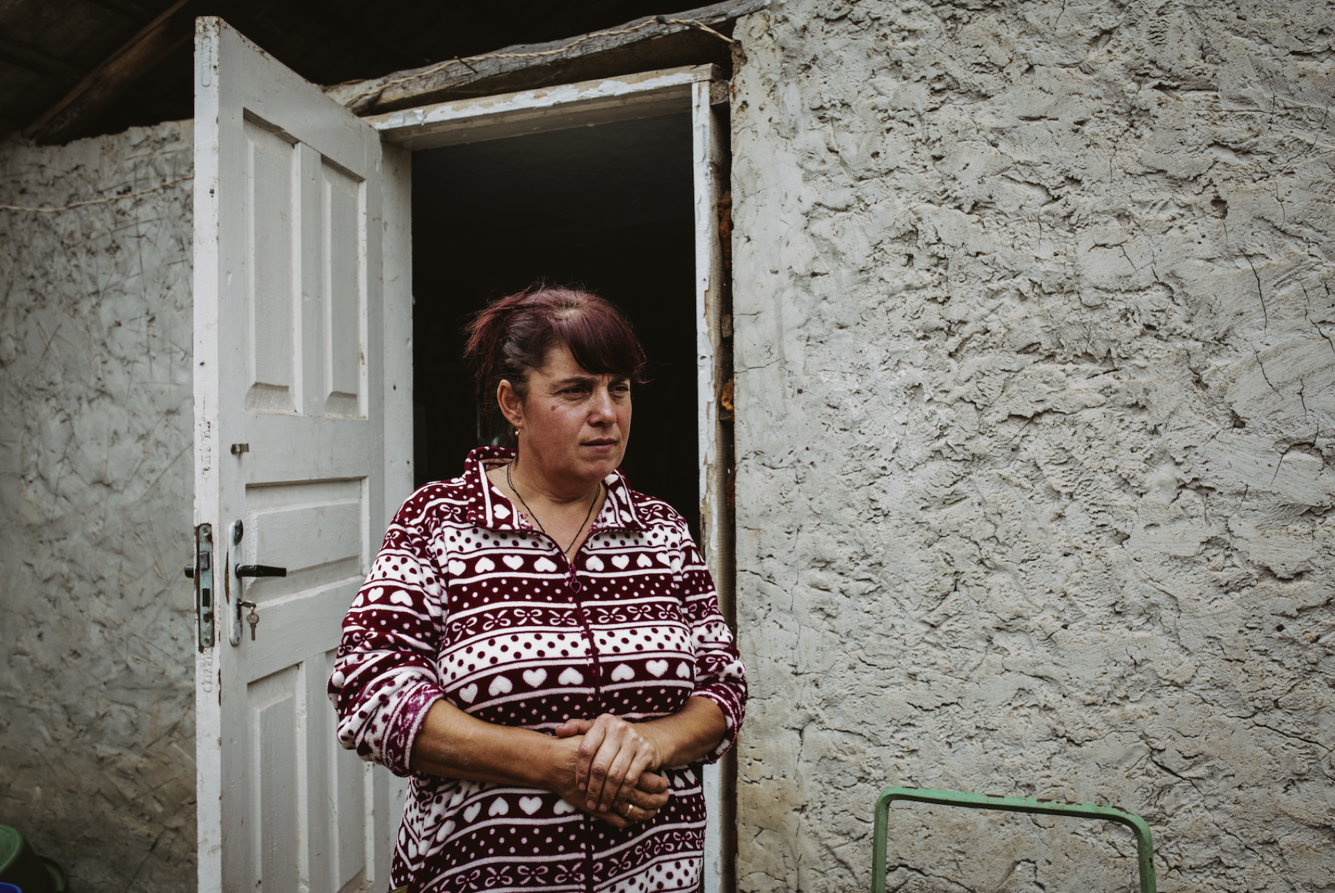 Ukrainian woman standing in doorway