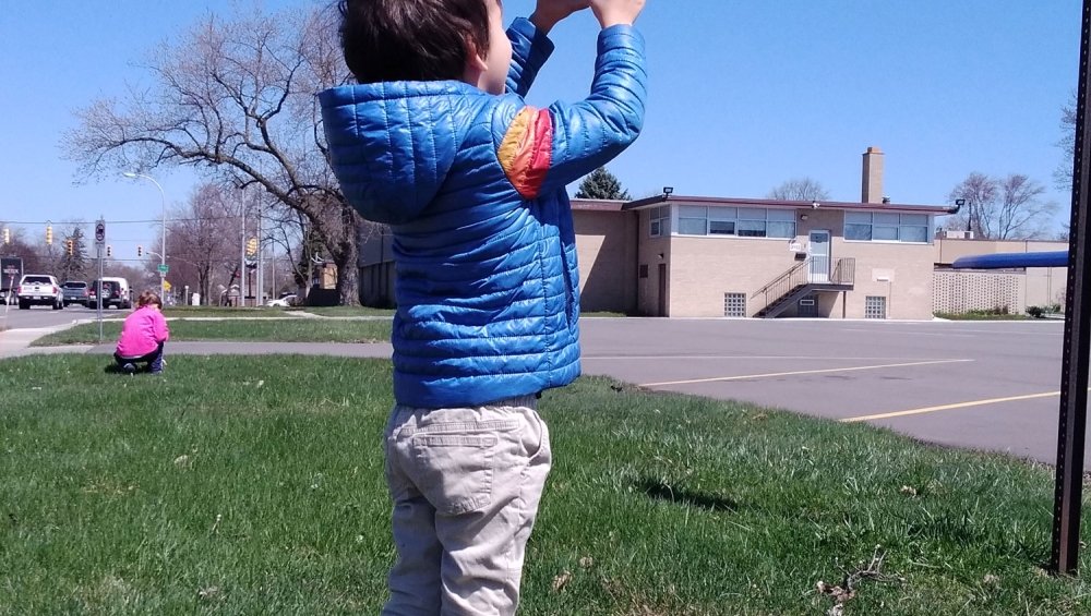 boy doing Earth Challenge