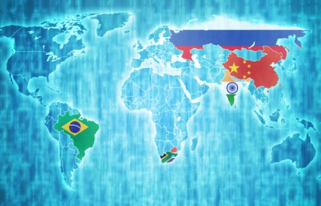 BRICS countries highlighted on map