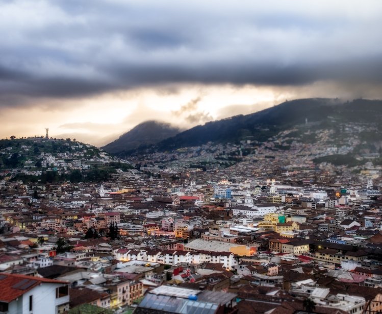 A panoramic view of Quito, Ecuador.