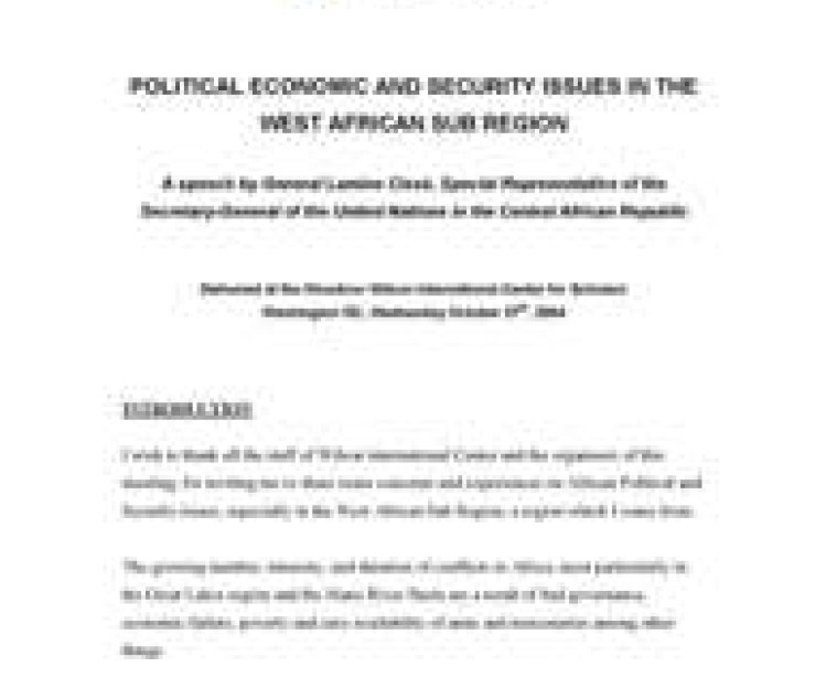 Presentation by General Lamine Cissé on Economic and Security Integration in West Africa