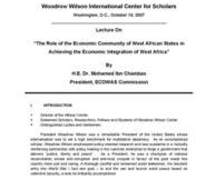 The Role of ECOWAS in Achieving the Economic Integration of West Africa