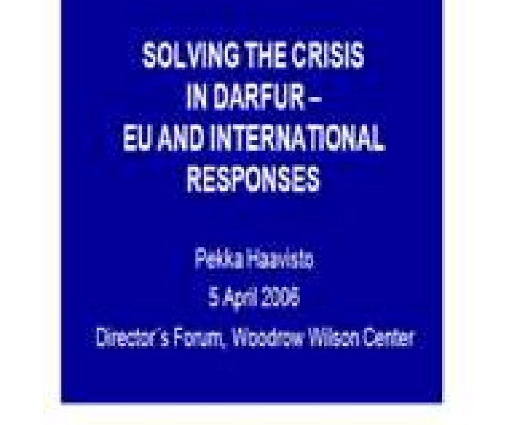 Solving the Crisis in Darfur