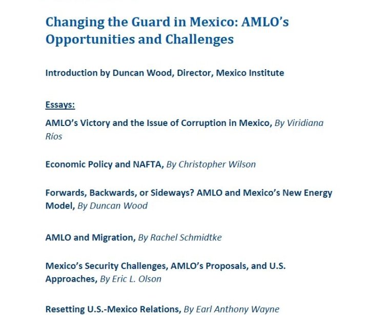 Changing the Guard in Mexico: AMLO’s Opportunities and Challenges