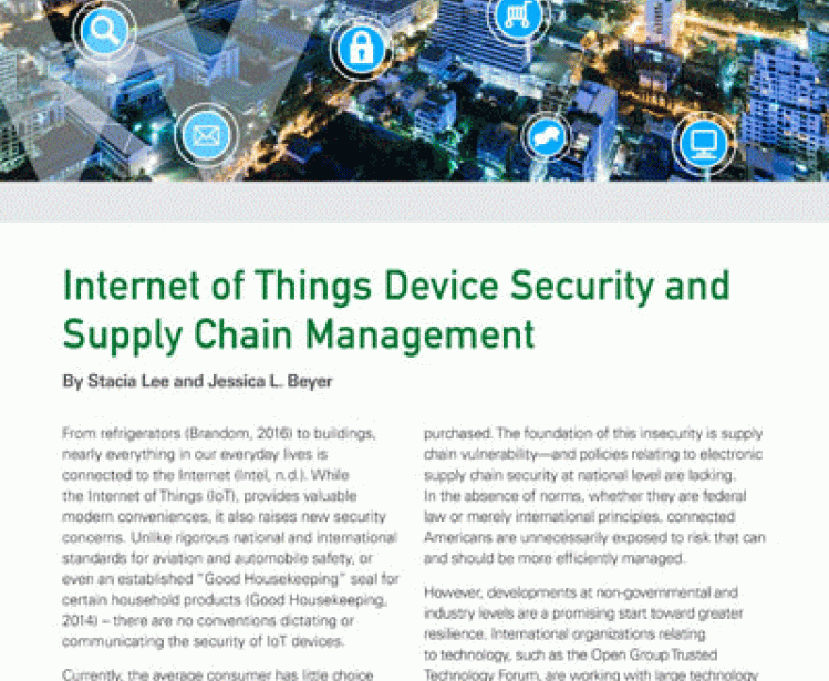 Internet of Things Device Security and Supply Chain Management