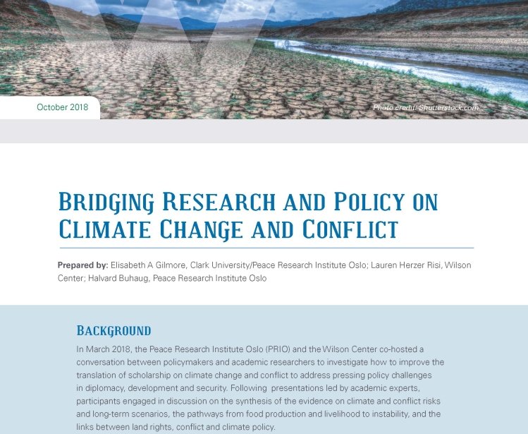 Bridging Research and Policy on Climate Change and Conflict
