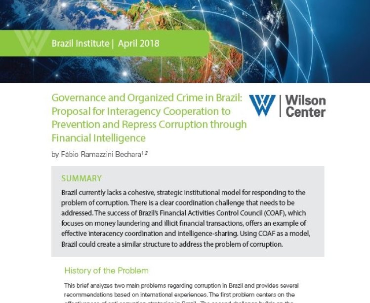 POLICY BRIEF | Governance and Organized Crime in Brazil: Proposal for Interagency Cooperation to Prevent and Repress Corruption through Financial Intelligence