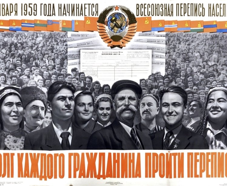 A poster advertising the 1957 soviet census