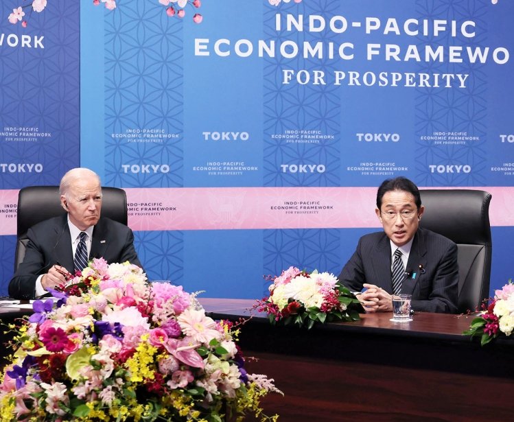 President Biden, Prime MInister Kishida, and Prime Minister Modi at the IPEF Meeting