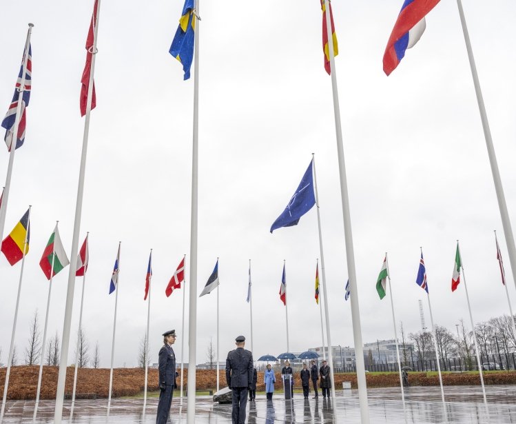 Swedish flag is raised at NATO HQ