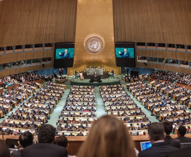 President Trump addresses the United Nations General Assembly in New York on September 19, 2017