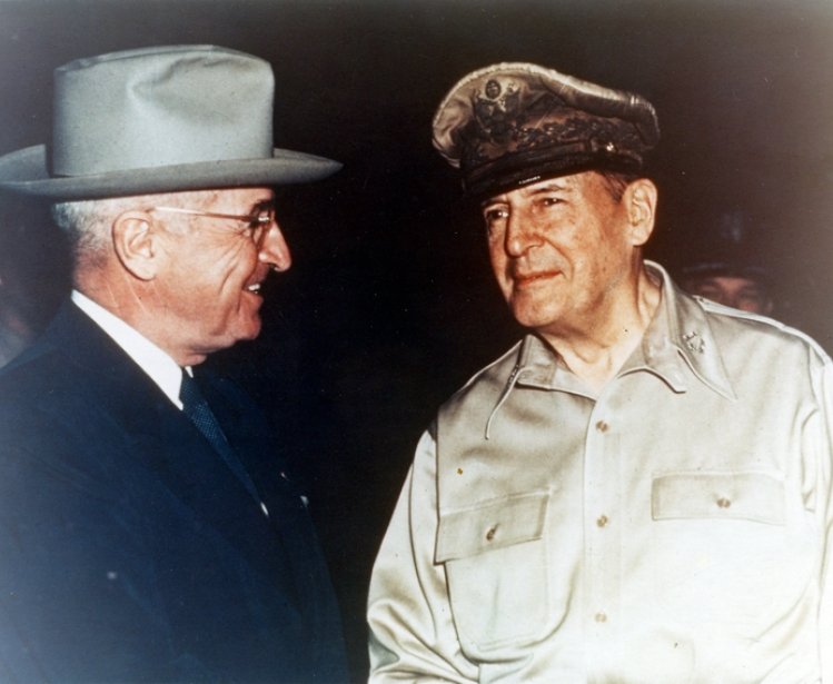 Truman and MacArthur, Wake Island, October 14, 1950