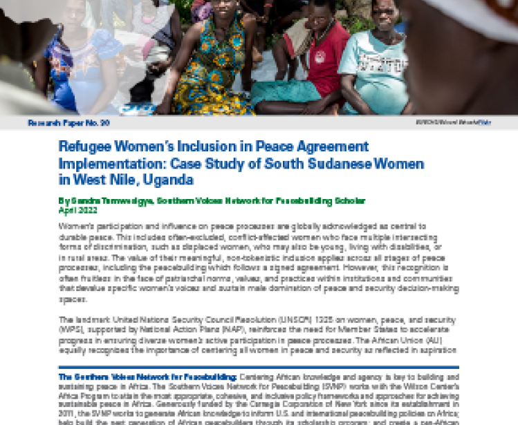 SVNP Research Paper Cover Refugee Women