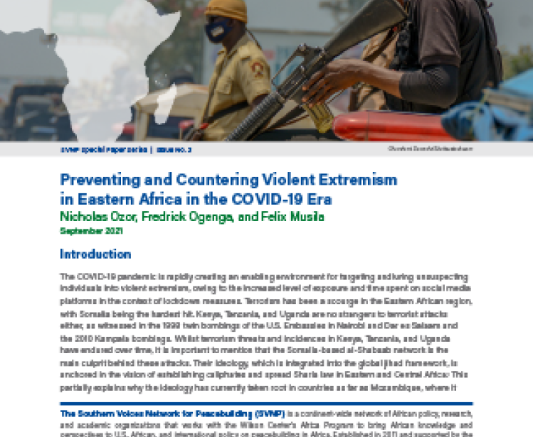 Eastern African Violence COVID SVNP Publication Cover