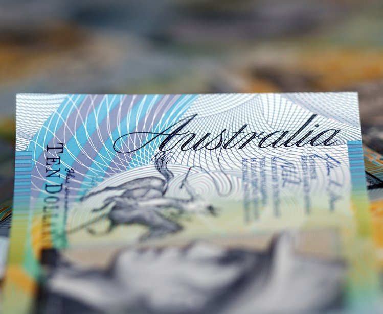 A close up of an Australian ten dollar bill