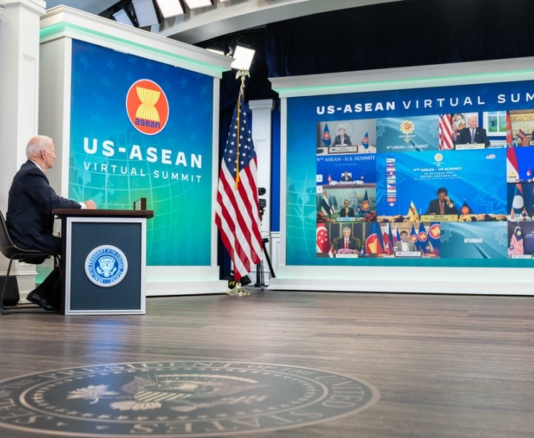 President Biden attends a virtual summit with ASEAN leaders.