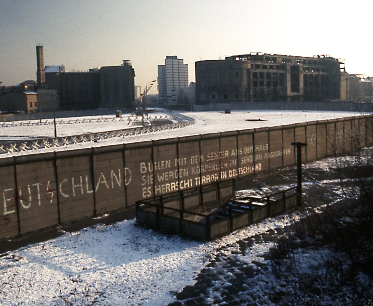Berlin Wall Potsdamer Platz November 1975 looking east