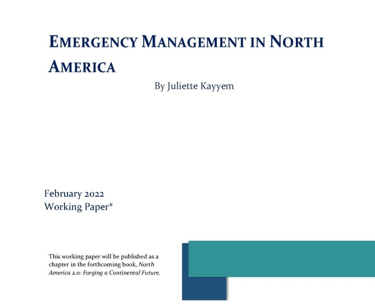 Cover page for Emergency Management in North America
