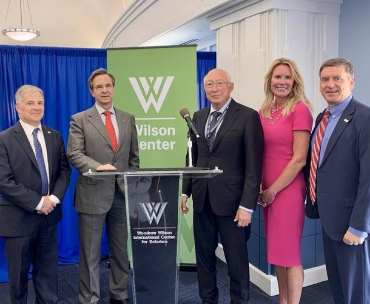 Andrew Rudman, Ambassador Moctezuma, Ambassador Salazar, Britton Mullen, and Ambassador Mark Green at the Wilson Center