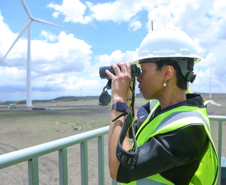 USTDA Director Enoh T. Ebong touring a wind farm in Kenya