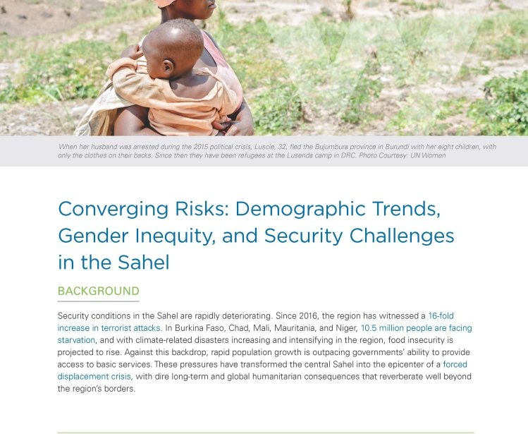 Converging Risks: Demographic Trends, Gender Inequity, and Security Challenges in the Sahel 