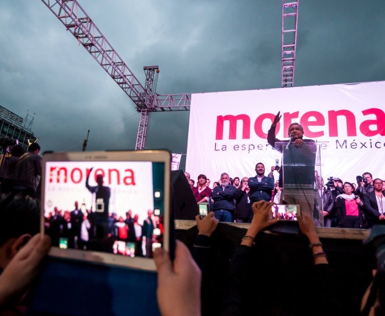 AMLO at a Morena rally