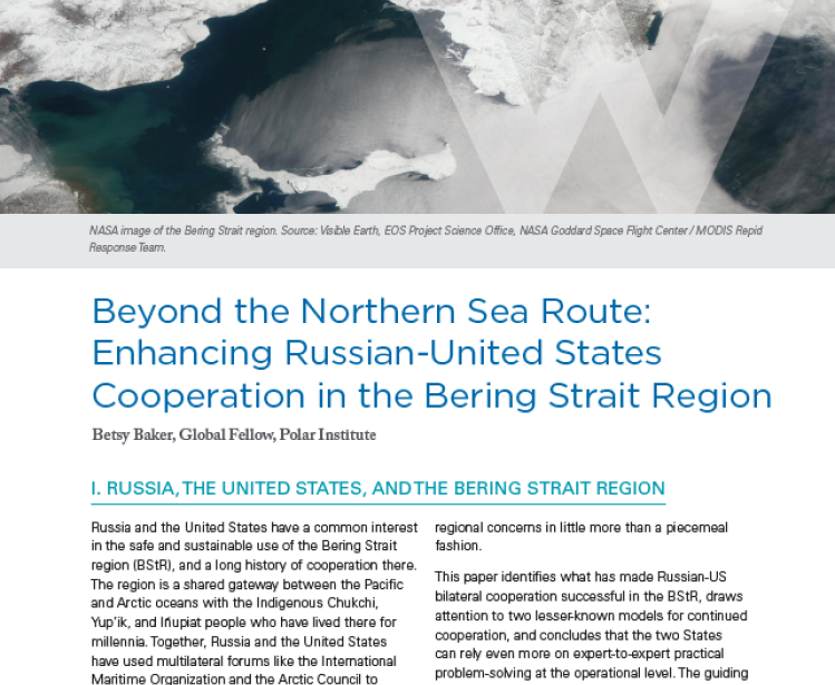 Polar Perspectives No. 8 | Beyond the Northern Sea Route: Enhancing Russian-United States Cooperation in the Bering Strait Region