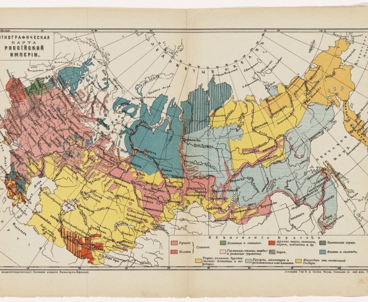 ethnographic map of the Russian empire in 1914