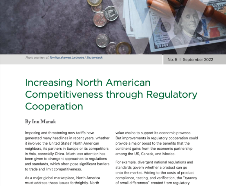 Increasing North American Competitiveness through Regulatory Cooperation