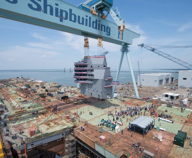 Photo of Navy ship being built