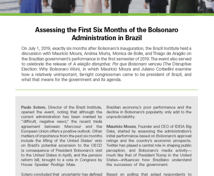 Cover of Assessing the First Six Months of the Bolsonaro Administration