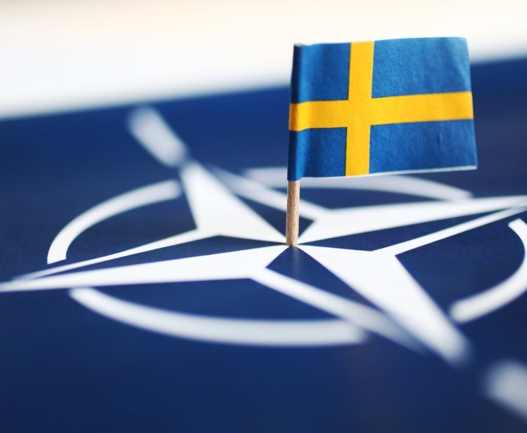 Swedish flag and NATO flag