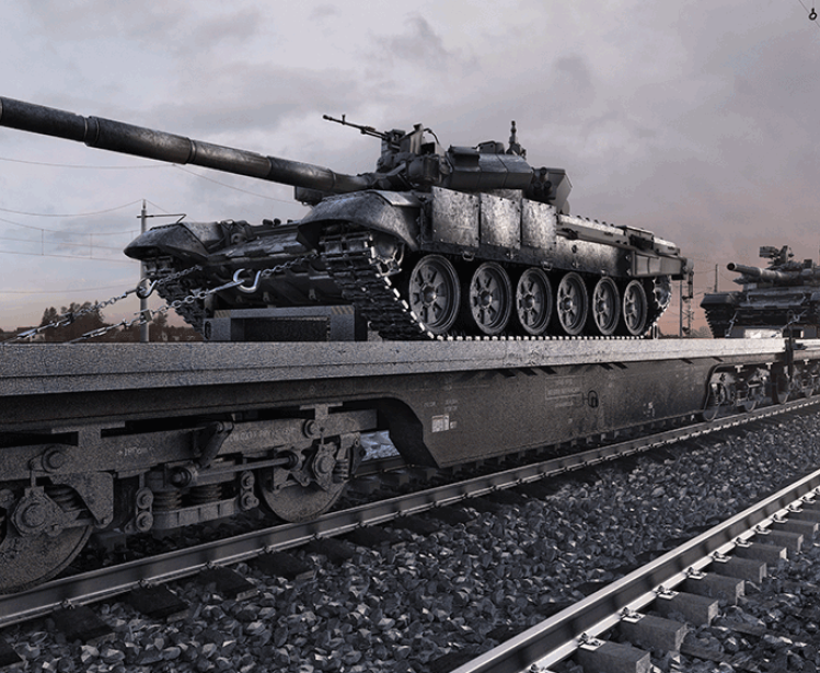 Tanks on a railroad track