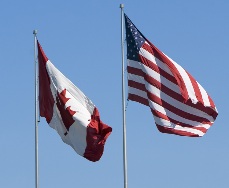 US and Canada Flags