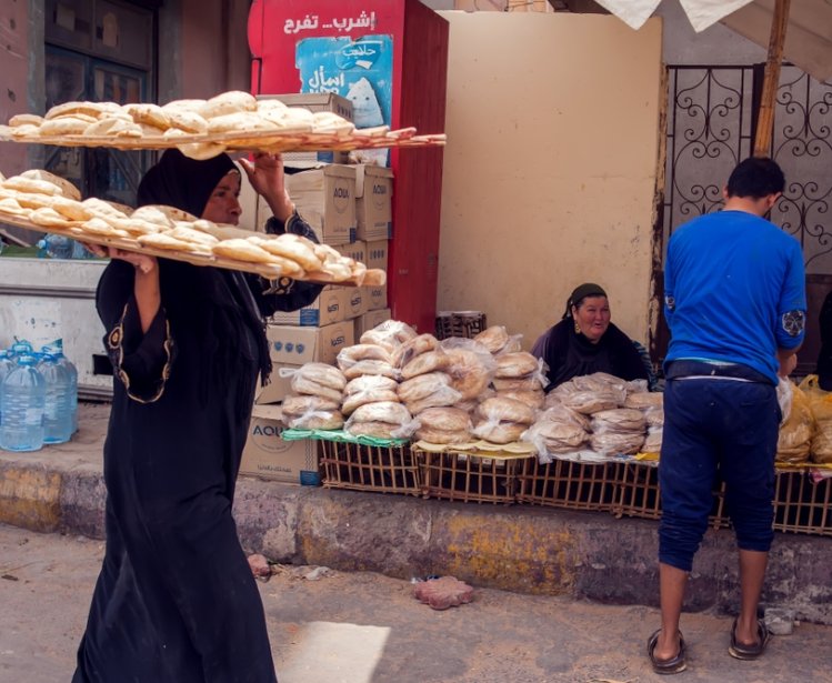 woman bread