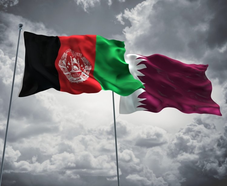 Afghani and Qatar Flags