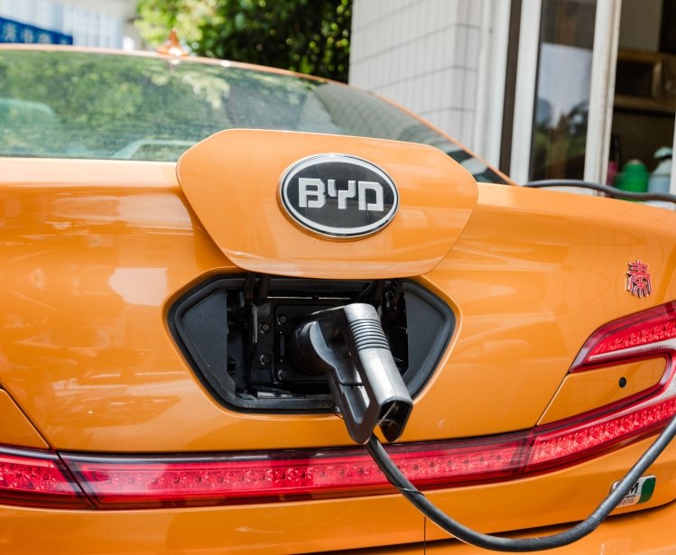 a BYD electric vehicle during charging